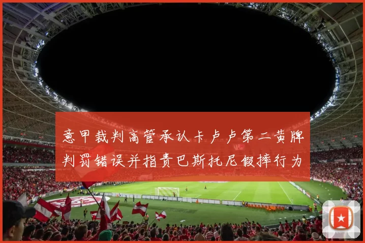 意甲裁判高管承认卡卢卢第二黄牌判罚错误并指责巴斯托尼假摔行为