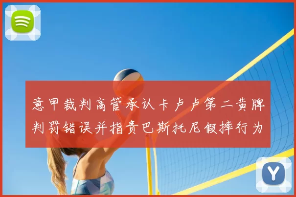 意甲裁判高管承认卡卢卢第二黄牌判罚错误并指责巴斯托尼假摔行为