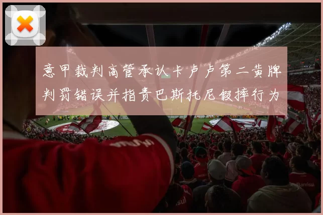 意甲裁判高管承认卡卢卢第二黄牌判罚错误并指责巴斯托尼假摔行为
